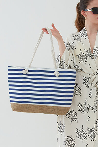 bakacstore Плетена жіноча пляжна сумка - м'яка джутова тканина, з ручками