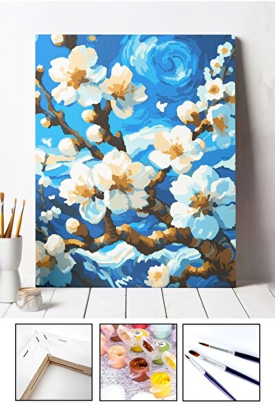 albatros hobi sanat & kırtasiye Sayılarla Boyama Seti - Çiçekler | Tuval Şase...