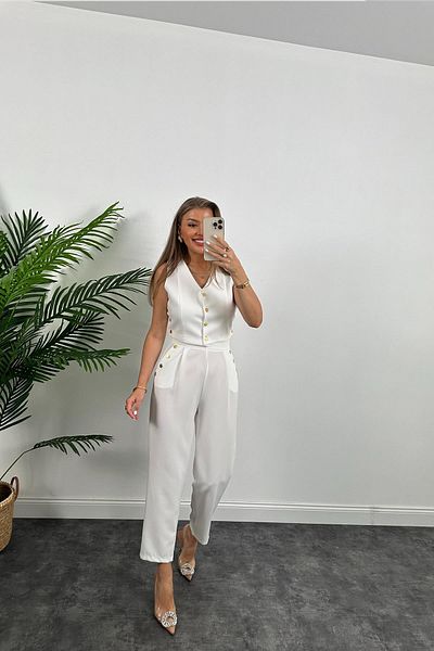 Tulipabutik Snap Fastener Vest Trousers Set