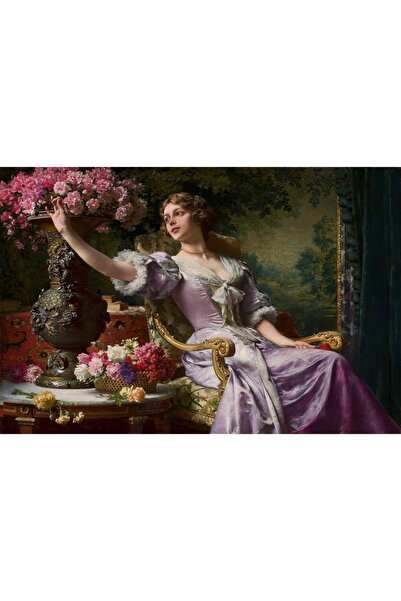 ve Tablou Canvas, Doamna in rochie lila, reproducere Czachórski, 150 x 90 cm,...