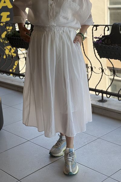Suzi FUSTA CU CĂPTUȘEALĂ MĂRIME MIDI CU TALIE ELASTICĂ 27757