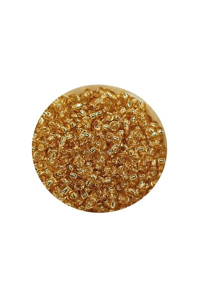 PRATİKOBA Cast glass sand beads (11/0) 2 mm - 60 grams - transparent honey color - bnc068