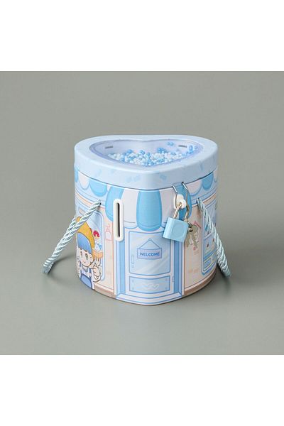 ASPARTAM Heart Locked Metal Piggy Bank - - 12X14 cm