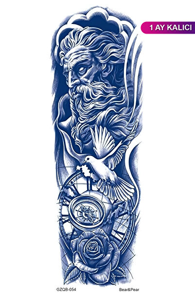 BP Tattoo Yunan Heykeli Geçici Dövme Kol Dövmesi 1 Ay Kalıcı Dövme