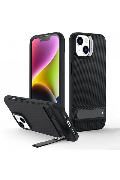 ESR IPhone 14 Plus Case - ESR Air Shield Boost Kickstand - Translucent Black
