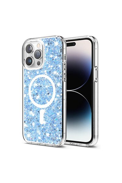 Techsuit Carcasă pentru iPhone 14 Pro - Techsuit Sparkly Glitter MagSafe - Albastră