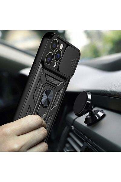 Techsuit Husă pentru iPhone 14 Pro Max - Seria Techsuit CamShield - Neagră