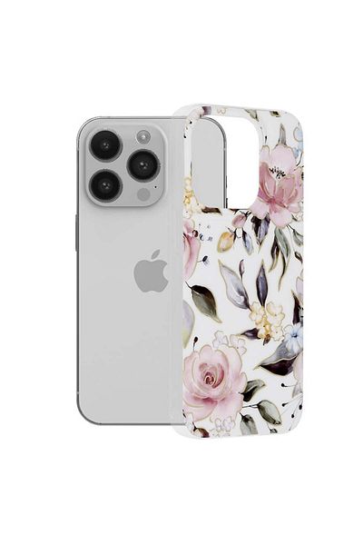 Techsuit Case for iPhone 14 Pro - Techsuit Marble Series - Chloe White