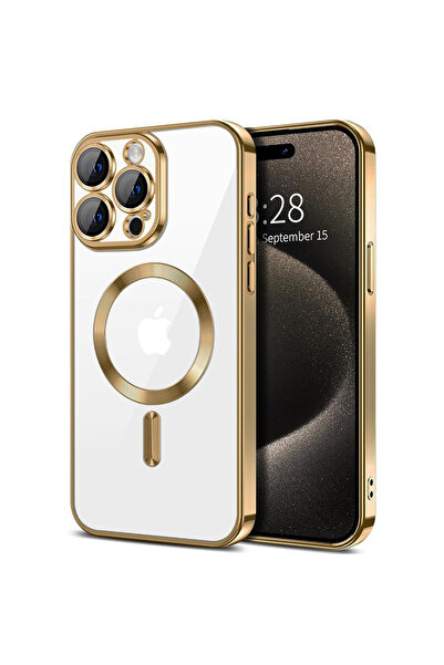 Techsuit Carcasă pentru iPhone 15 Pro - Techsuit Luxury Crystal MagSafe - Auriu