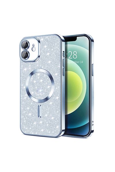 Techsuit Case for iPhone 12 - Techsuit Luxury Glitter MagSafe - Light Blue