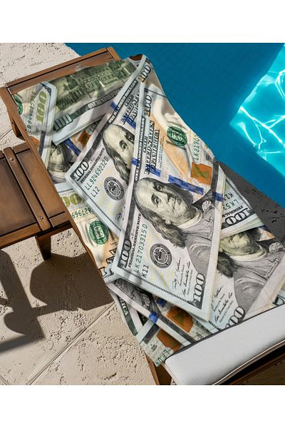 hediyechy Dollar Themed Beach Towel