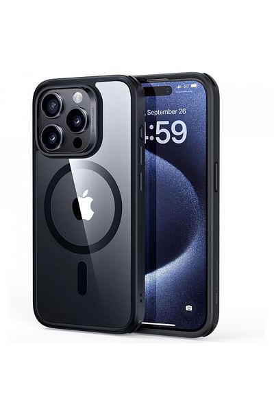 ESR Case for iPhone 15 Pro Max - ESR Classic Hybrid HaloLock - Clear Black