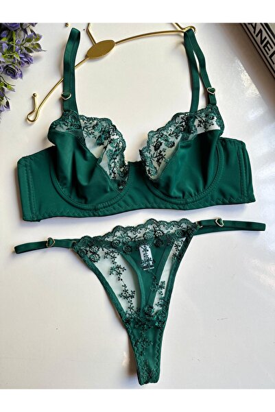 Lavinlingeriee MİCRO BRA SET (GOLD KALP DETAYLI,DANTELLİ,SÖZ,NİŞAN,ÇEYİZ,BOHÇ...