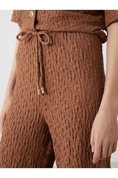 LC Waikiki Elastic Waist Textured Women's Trousers