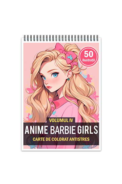 Legendary Gifts Carte de colorat antistres, 50 de ilustrații, Fete Anime - Vo...