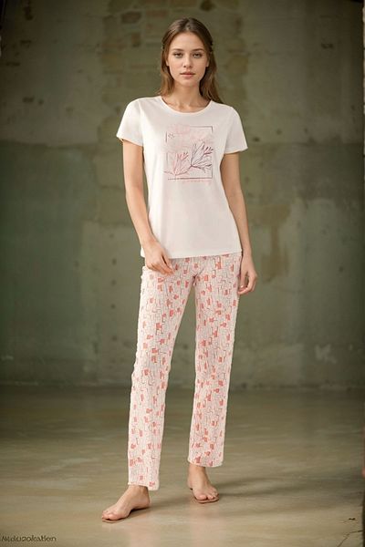 Loule Women's Clothing Cotton Short Sleeve 2'Li Pajamas Set Ll.Ar01.Ne00.Tt09