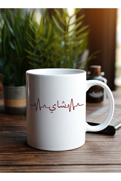 LOWHA 11 oz Ceramic Mug with Tea Design
