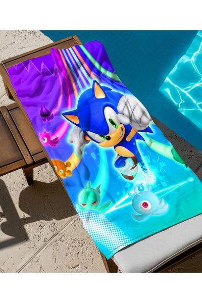 hediyechy Sonic Power Themed Beach Towel