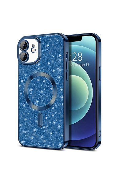 Techsuit Case for iPhone 12 - Techsuit Luxury Glitter MagSafe - Deep Blue
