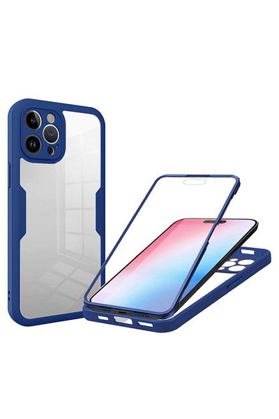 Techsuit IPhone 14 Pro Case + Screen Protector - Techsuit ColorVerse 360 Series - Blue