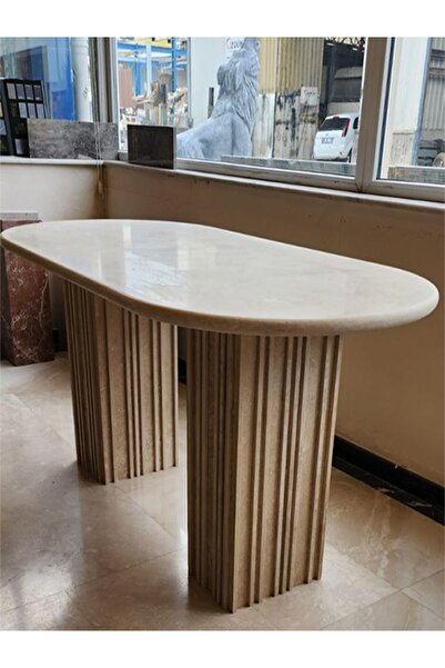 SMF MERMER Traverten Yemek Masası