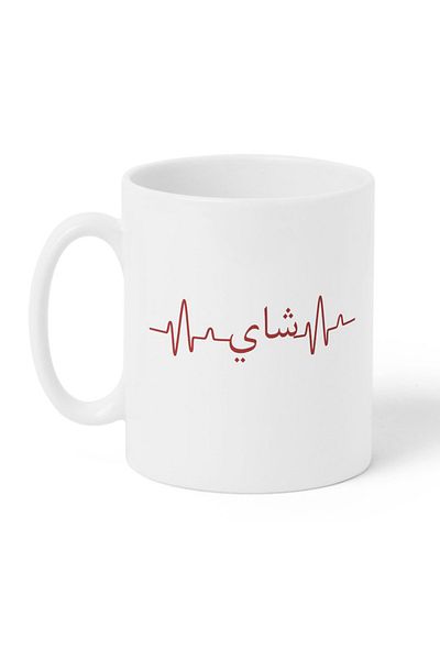 LOWHA 11 oz Ceramic Mug with Tea Design