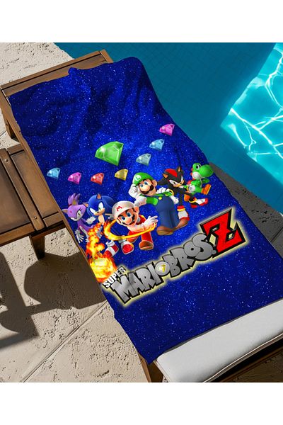 hediyechy Mario Brothers Themed Beach Towel