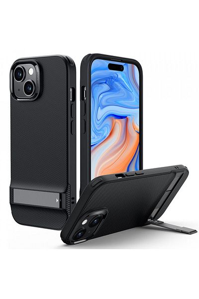 ESR IPhone 15 Plus Case - ESR Air Shield Boost Kickstand - Translucent Black