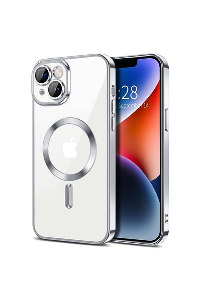 Techsuit Case for iPhone 14 - Techsuit Luxury Crystal MagSafe - Silver