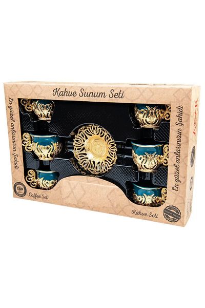 E orient Turkish Coffee Presentation Set Metal Coffee Cup Set Arabian Coffee Cup Set of 6