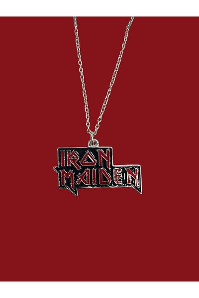 Herşey Nota Iron Maiden Red Metal Necklace – 60 cm Chain |   Unisex Rock & Metal Accessory
