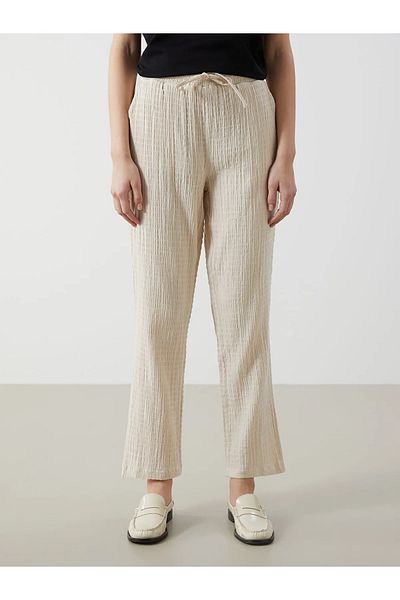 LC Waikiki Elastic Waist Textured Women's Trousers