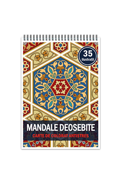 Legendary Gifts Carte de colorat antistres, 35 de ilustratii Mandale Deosebite