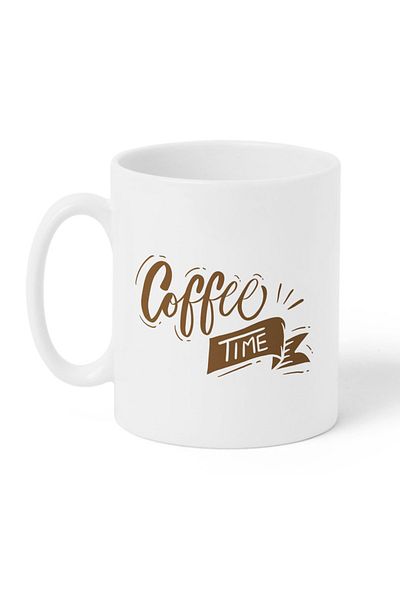 LOWHA 11 oz Ceramic Mug with Coffee Time Design