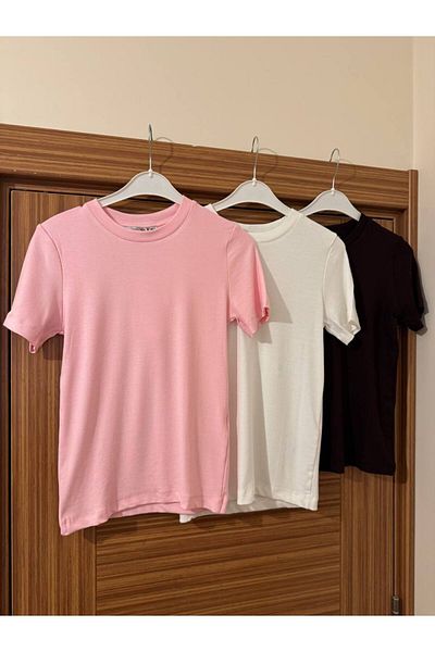 Sachistanbul Μπλουζάκι Lycra Basic με λαιμόκοψη Crew