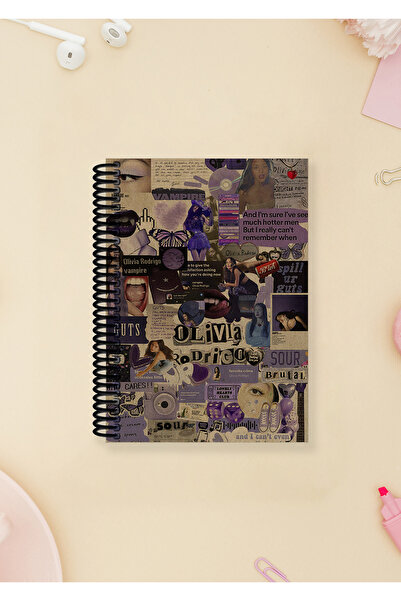 Ludios Olivia Rodrigo Kolaj A6 Çizgisiz Kraft Kapaklı Not Defteri (100 Sayfa)