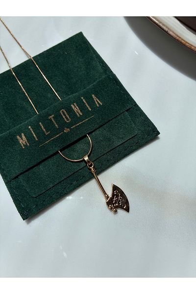 Miltonia War Axe Labrys Steel Necklace