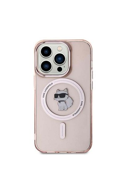 Karl Lagerfeld Carcasă pentru iPhone 14 Pro Max - Karl Lagerfeld IML MagSafe (KLHMP14XHFCCNOP) - Choupette roz