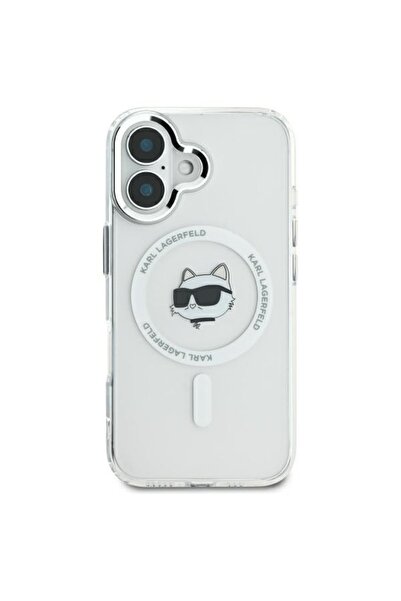 Karl Lagerfeld Θήκη για iPhone 16 - Karl Lagerfeld IML MagSafe (KLHMP16SHLSCHH) - Λευκή Κεφαλή Choupette