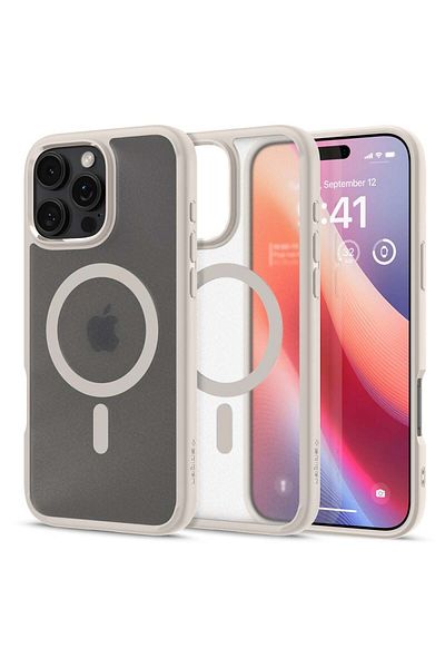 Spigen Case for iPhone 16 Pro Max - Spigen Ultra Hybrid MagSafe - Frost Natural Titanium