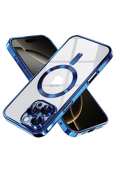 Techsuit Carcasă pentru iPhone 16 Pro - Techsuit Luxury Crystal MagSafe - Albastru intens