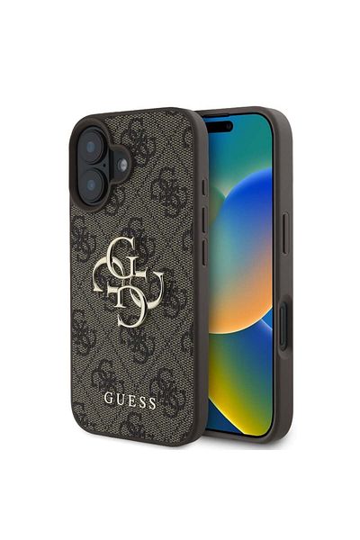 Guess Case for iPhone 16 Plus - Guess Hardcase 4G Big Logo (GUHCP16M4GMGBR) - Brown