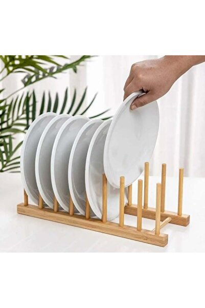 SyaMAG Suport din bambus, pentru farfurii, tocătoare sau capace, 27,5x12x8,5 cm