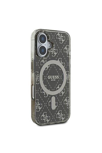 Guess Θήκη για iPhone 16 Plus - Guess IML 4G Background MagSafe (GUHMP16MH4DTEW) - Καφέ