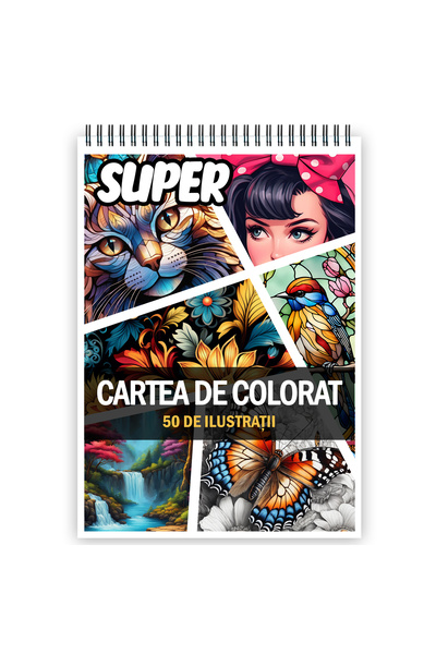 Legendary Gifts Super cartea de colorat pentruantistres, un mix de 50 de ilus...