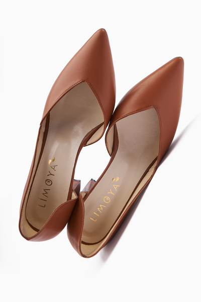 Limoya Albena Tan Pointed Toe Low-Cut Detailed Heeled Women's Shoes Opportunity Product