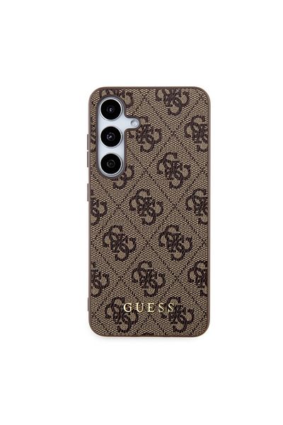 Guess Case for Samsung Galaxy S24 Plus - Guess Hardcase 4G Metal Gold Logo (GUHCS24MG4GFBR) - Brown