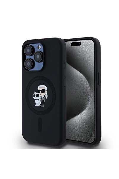 Karl Lagerfeld Case for IPhone 15 Pro, Silicone MagSafe, - Black
