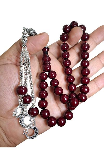 Cekke Tesbih Squeeze Amber 11*12 mm Kiln Stick Squeeze Prayer Beads Suitable for Daily Use