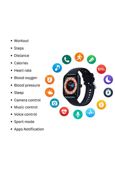Unico Smartwatch Unico Watch Pro Max, 2.01” Screen, Bluetooth 5.1, 15 Days Battery, IP65, Silicone Strap